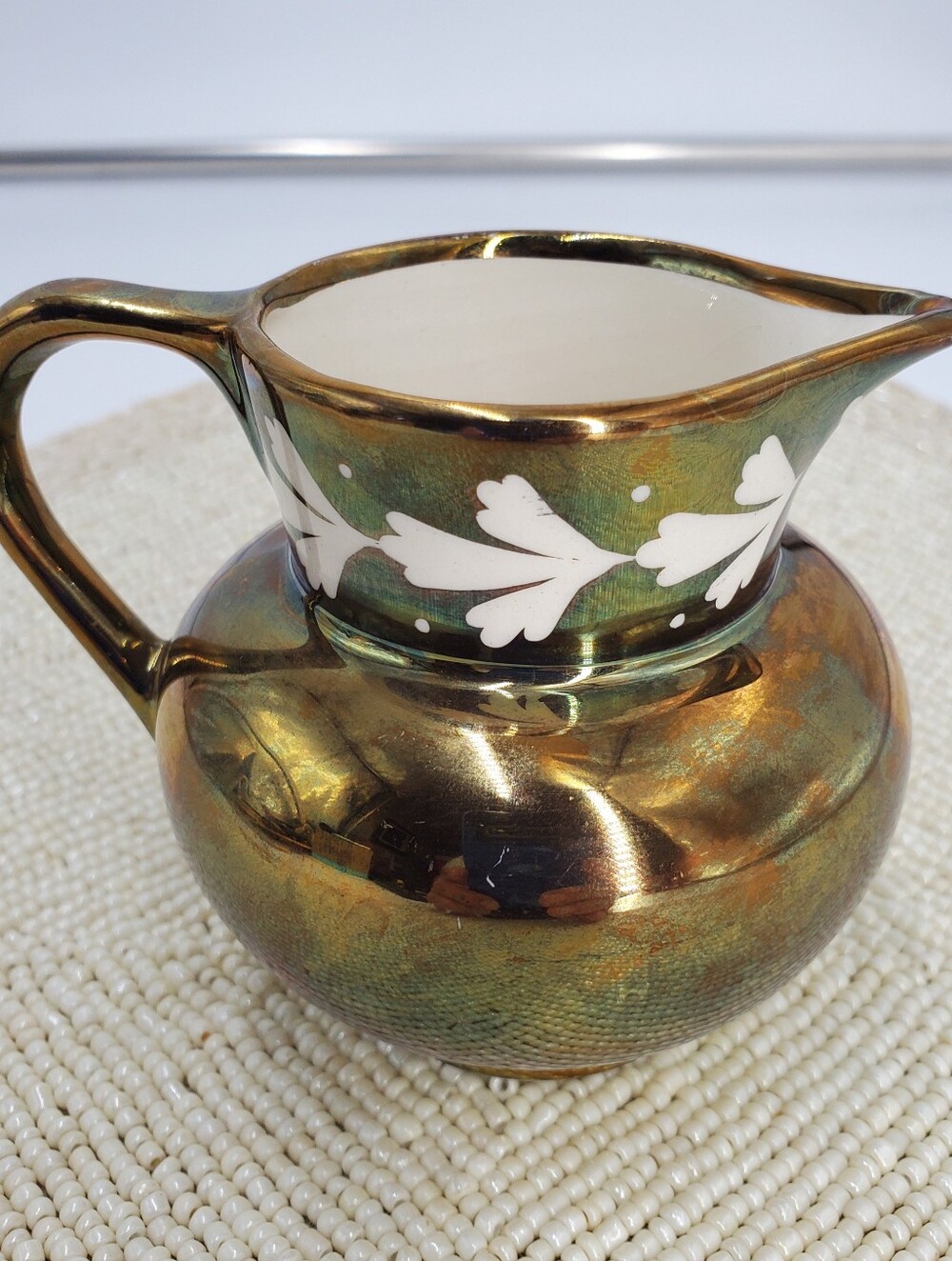 Vintage Gray’s Pottery  "Castle Jug" England Copper Lusterware Creamer (C6)